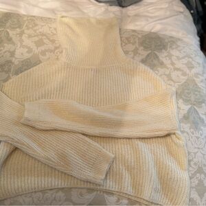 miami Cream Turtleneck Ribbed Sweater